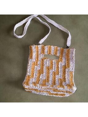 Free People Brunch Date raffia straw clutch crossbody bag